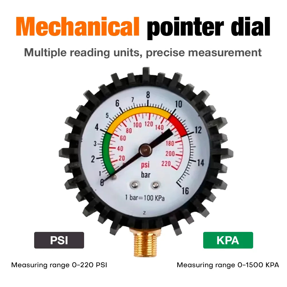 High-Precision Tire Pressure Gauge – Car, Motorcycle & Bicycle Tire Pressure Tester