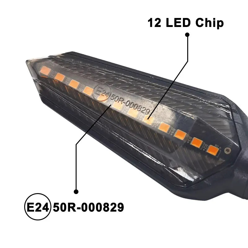 LED Turn Signal Bulbs – E24 Flowing 12-LED Amber Motorcycle Indicators