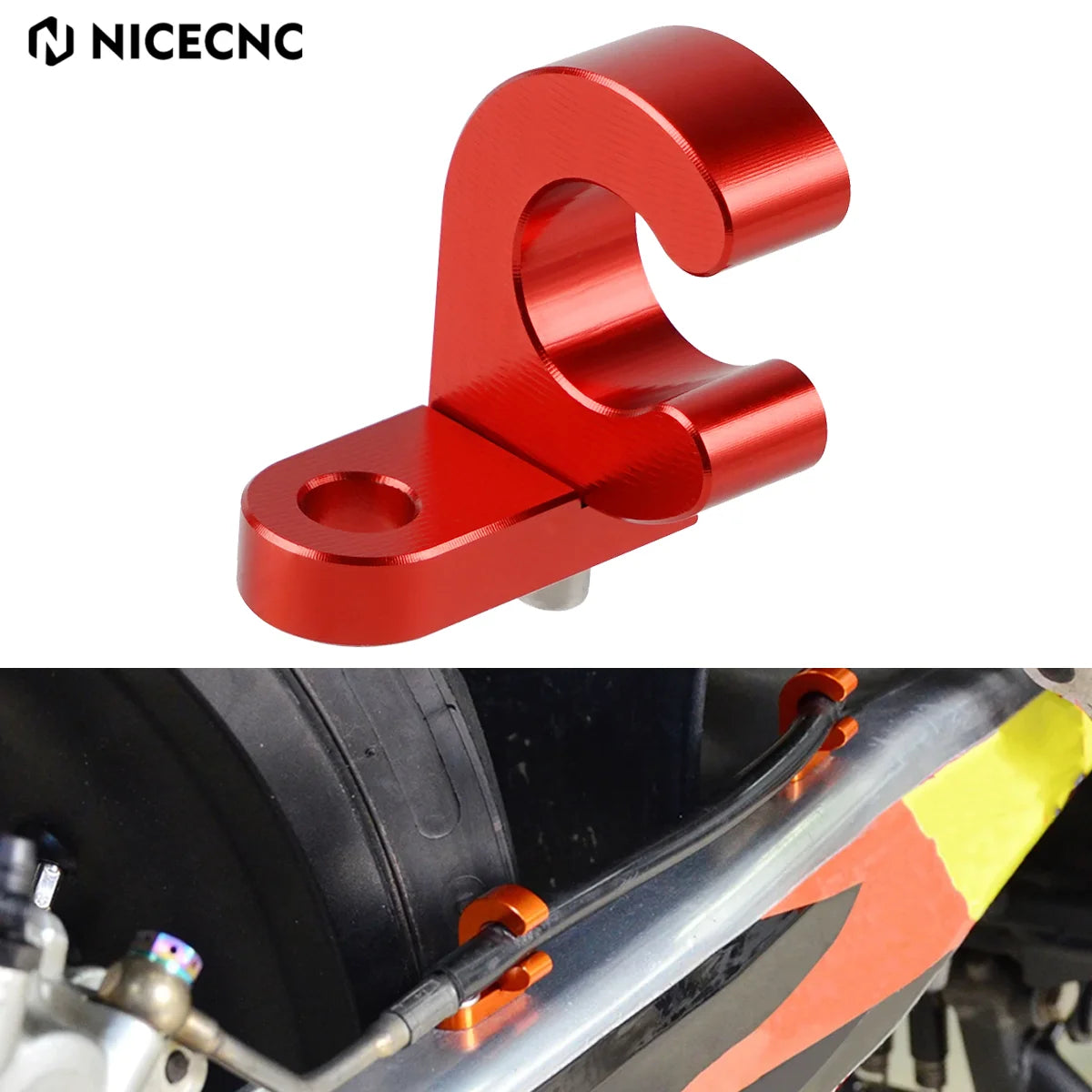 CNC Aluminium Rear Brake Hose Line Clamp Cable Holder for Beta XTrainer RR RR-S 2013–2024 – Brake Line Tools – Red – Replaces OEM 1514605000 – 1 PC – $17