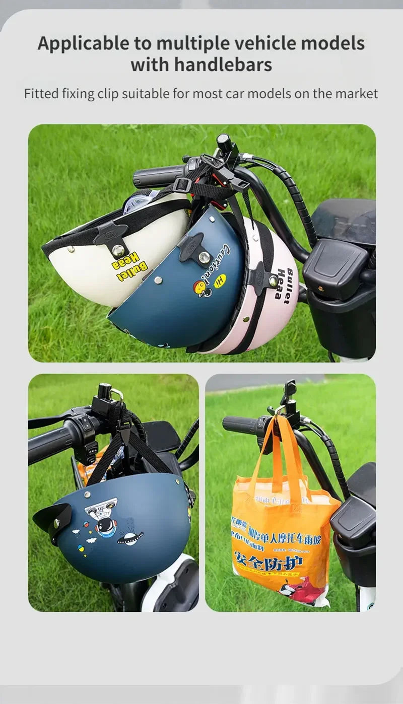 Set Helmet Motorcycle Anti-Theft Lock for Adventure Universal Metal Lock Handlebar Mountable Fits E-Bikes Scooters Bicycles – Aluminum Alloy Waterproof Rust-Proof Black