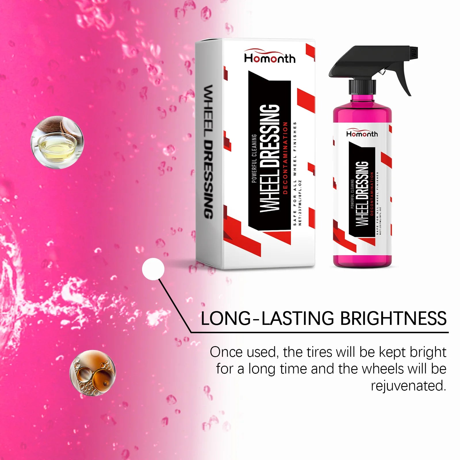 Professional Wheel Cleaner & Alloy Rim Spray 237ml – Brake Dust Remover Tire Renovator Long-Lasting Shine – 1pc / 2pc / 3pc / 4pc – $12–55