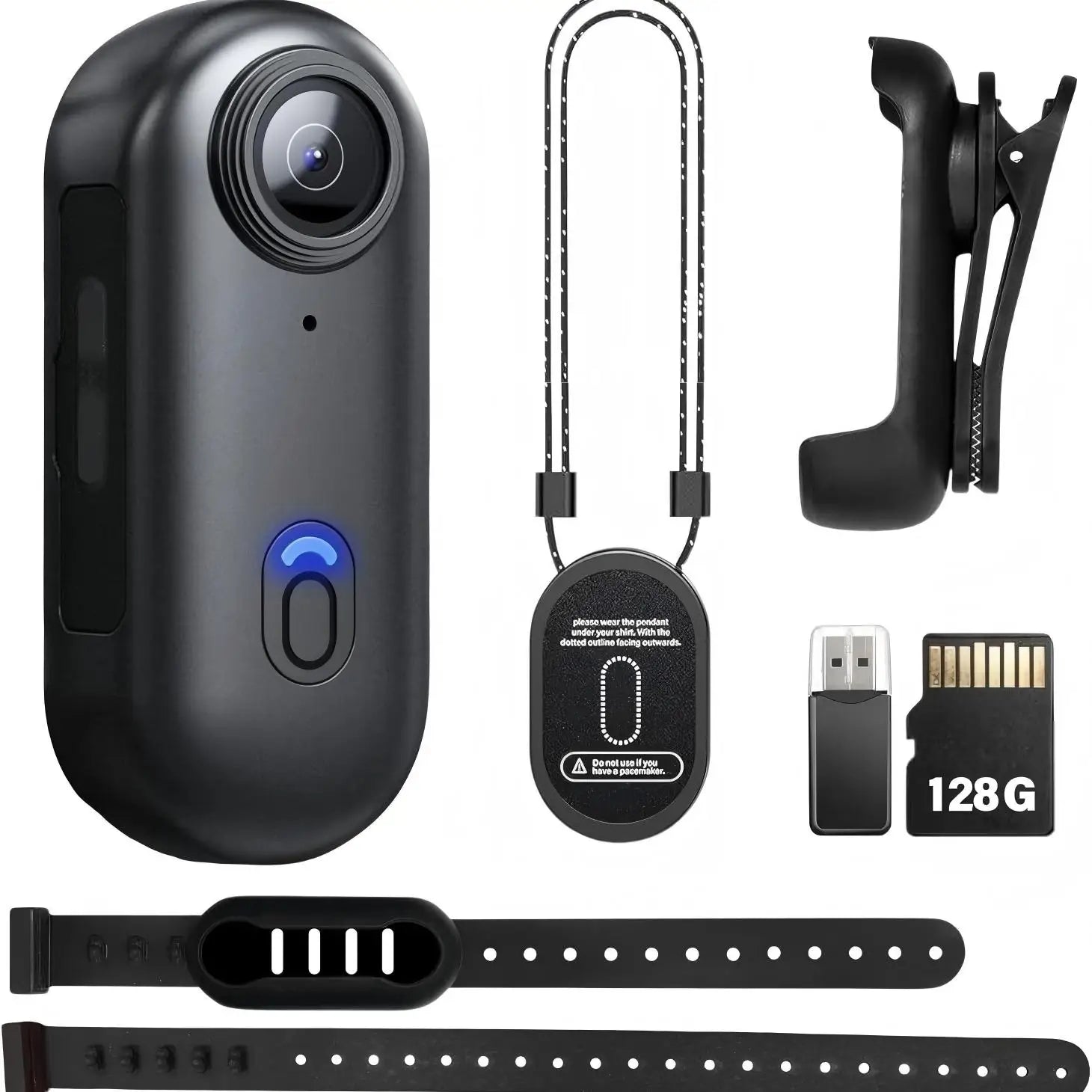 1080P Thumb Motorcycle Helmet Cam Tiny Portable Spring Clip POV Action Camera 8MP Sony Sensor Hands-Free Vlogging Motorcycle Camera for Cycling Motorcycle Bike