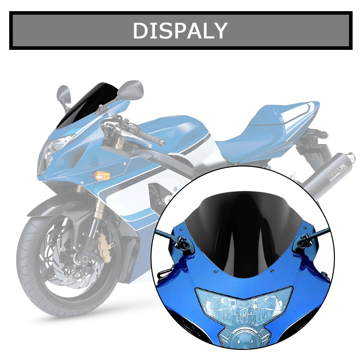 Motorcycle Windshield Windscreen Double Bubble Airflow Wind for Suzuki GSXR600 GSXR750 K4 K5 2004-2005 GSX-R 600 750 2004 2005 – ABS Plastic Black Clear Wind Deflector