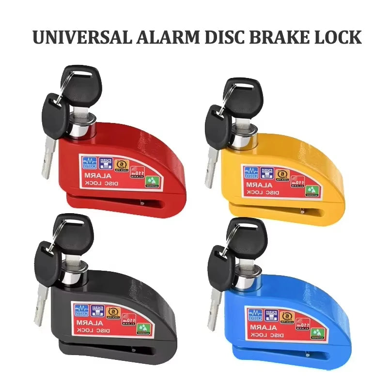 Motorcycle Bicycle Scooter Alarm Lock Wheel Disc Brake Waterproof Anti-Theft Aluminum Alloy Safety Brake Lock Moto Accessories – 5 Styles