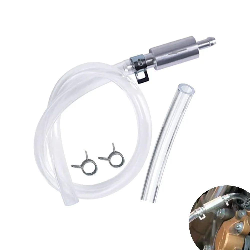 Motorcycle Brake Bleeder Kit – Brake Bleeding Tools with One-Way Check Valve Quick-Connect Aluminum Hose for Clutch Oil Drain – Style A / B – $10