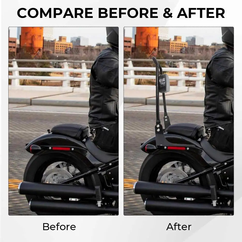 For Harley Softail Low Rider 18-Later FLDE FLHC FLHCS FLSL Motorcycle Accessory Black Sissy Bar Backrest Pad Steel Metal PU