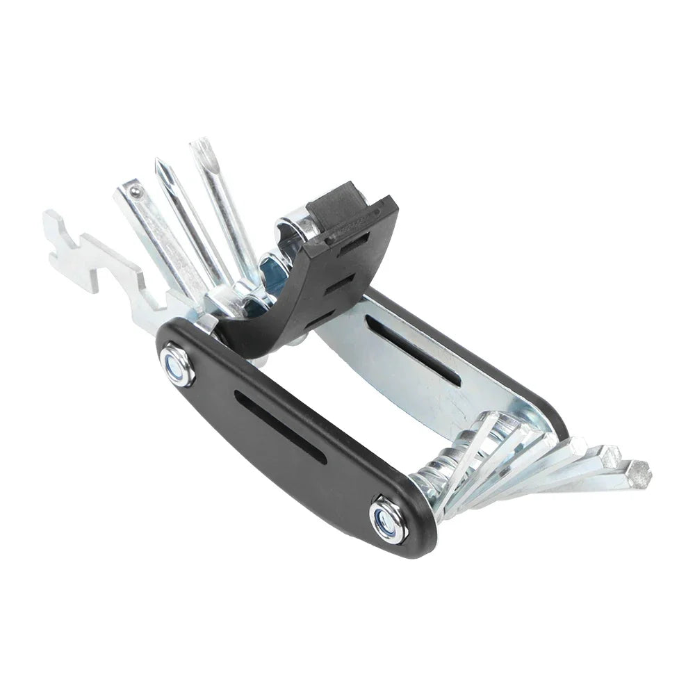 RVICHMOTO 16-in-1 Motorcycle Multi-Tool Kit – Allen + Socket + Flat Wrench + Screwdriver + Spoke Tool + Extension Rod – $20