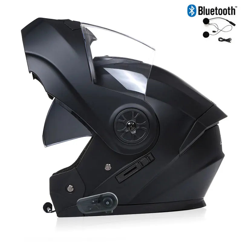 Bluetooth Modular Helmets – DOT Flip-Up Full Face Motorcycle Helmet, Dual Visor for Men & Women