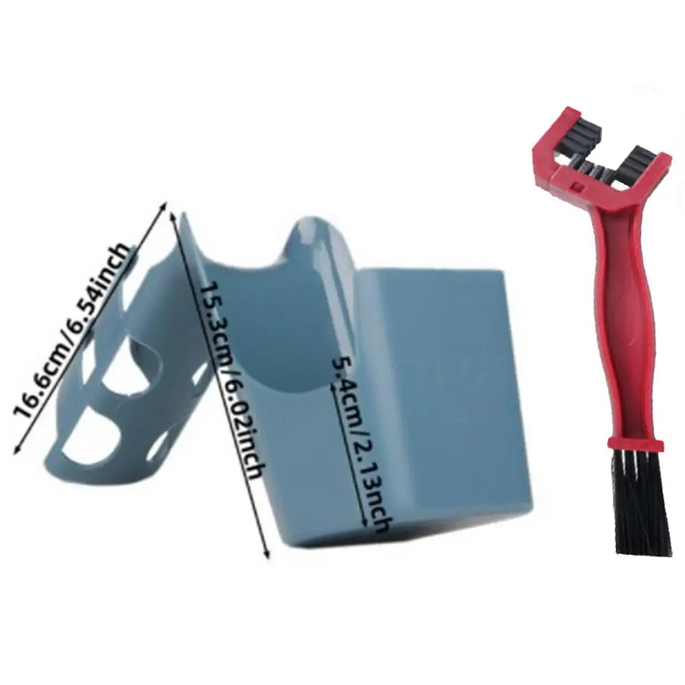 Motorcycle & Bicycle Chain Oil Storage Splash-Proof Tool Box with Brush – ABS Chain Scrubber & Dirt Cleaner Kit for Mountain Road Folding Bike – $10