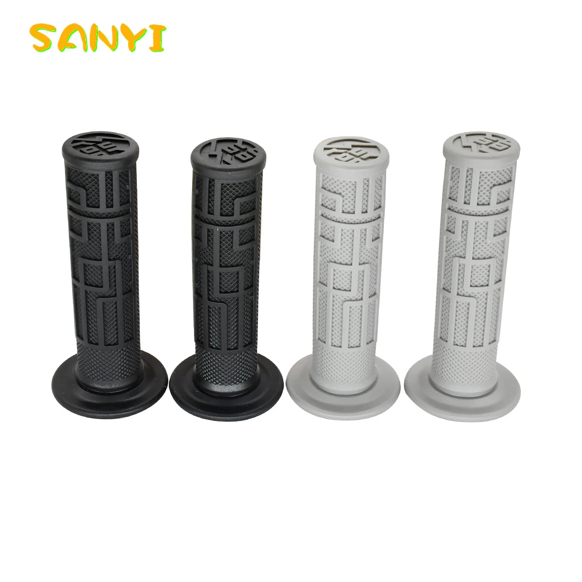 XCMT Sur-Ron Original Style Motorcycle Handlebar Grips Rubber Non-Slip Shock-Absorbing Brake Handle Grip for Sur-Ron X S Light Bee LightBee Electric Bike – Black / Gray (1 Set)