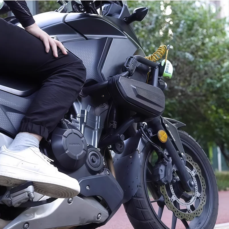 Large Capacity Motorcycle Side Bag Universal No Logo Saddlebag Waterproof Multifunctional Storage Pouch EVA Hard Shell Triangle Bag – Black (Left-B / Right-A / One Pair-AB)