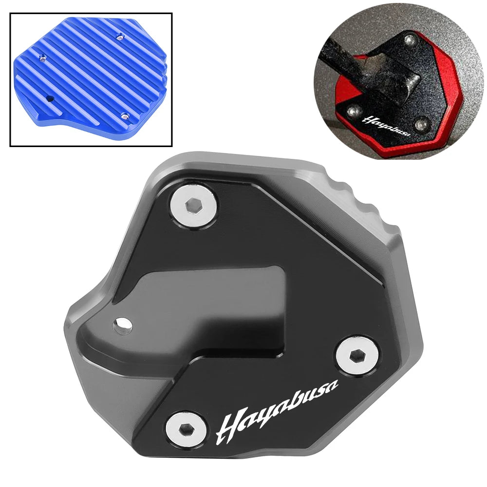 GSX1300R Motorcycle Kickstand Foot Side Stand Enlarge Extension Support Plate Pad For SUZUKI HAYABUSA GSX-R 1300 GSX-R 2007-2021 – COPART CNC Aluminum Red Blue Black Titanium