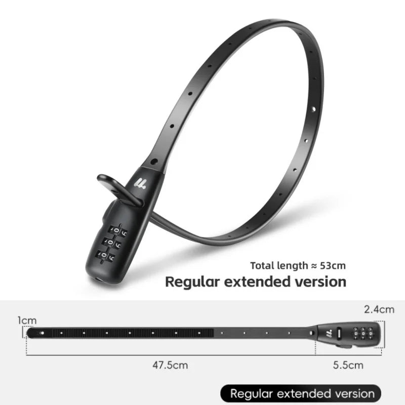 WEST BIKING Anti-theft Bike Tie Lock Portable Security 3 Digit Bike Helmet Lock Motorcycle Scooter  Zinc Alloy Bicycle Tie Lock