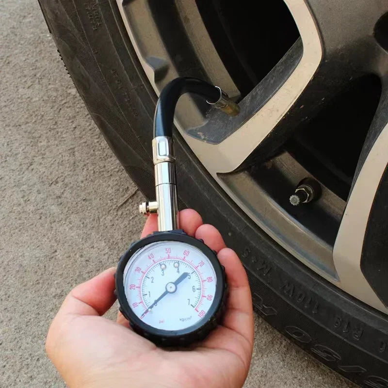 Tire Pressure Gauge – High-Precision 100 PSI Long Tube Tire Gauge for Car, Motorcycle, Truck & Bike