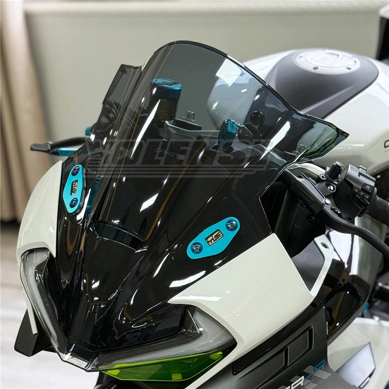 Fit for CFMOTO 675SR 675SR-R 675 SR SRR Motorcycle Accessories Windscreen Wind Deflectors Double Bubble Windshield Screen – YOLENSE ABS Plastic With YLS / NO LOGO Black Gray Light Gray