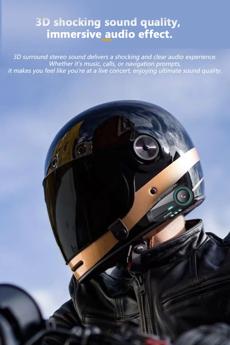 Motorcycle Bluetooth Headset – Wireless Helmet Intercom with Camera