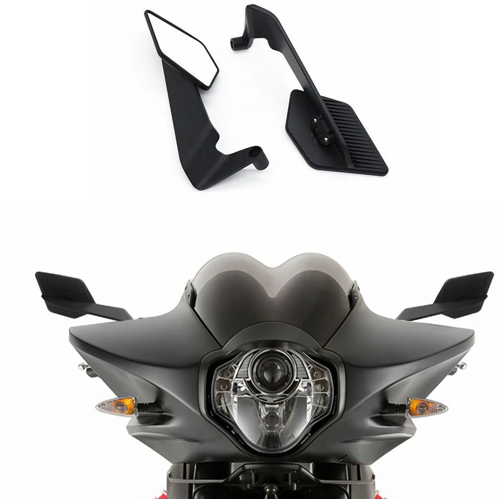 HVLMHA Yamaha MT-07 MT-09 MT-10 Stealth Winglet Rotatable Motorcycle Mirror CNC Aluminium Adjustable Rearview Motorcycle Mirror Kit 2021-2023
