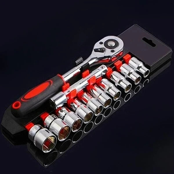 12-Piece Ratchet Wrench Socket Set – 4–13mm Metric – Chrome Vanadium Steel – Motorcycle / Bicycle / Car / Boat – from $20