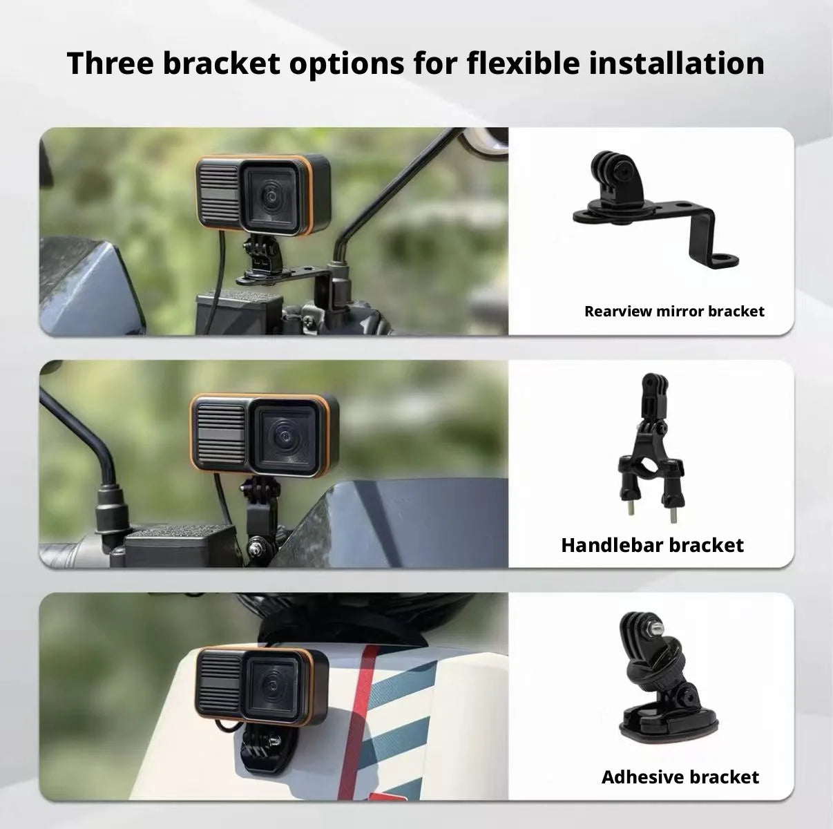 IP68 Waterproof Motorcycle Dash Cam 4K Front 1080P Rear Wired Separated Dual Lens WiFi Night Vision Anti-Shake Motorcycle Camera DVR for Motorcycle E-Bike Bicycle