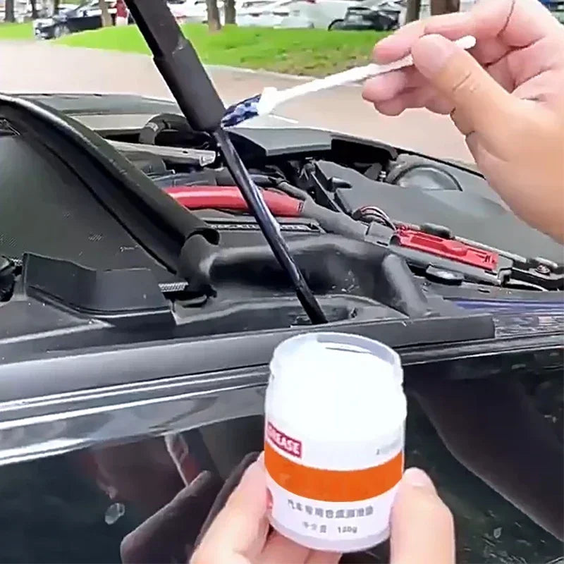 100g White Multipurpose Grease Lubricant – Car Door Hinge Sunroof Track Seat Rail Trunk Lock – Anti-Noise Anti-Rust Anti-Wear – Grease / Grease+Brush / Grease+Brush+Towel – $15