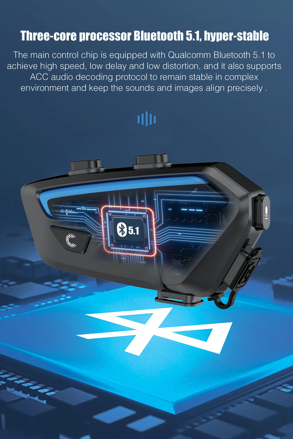 FREEDCONN Motorcycle Bluetooth Headset – Wireless Helmet Intercom & FM Radio