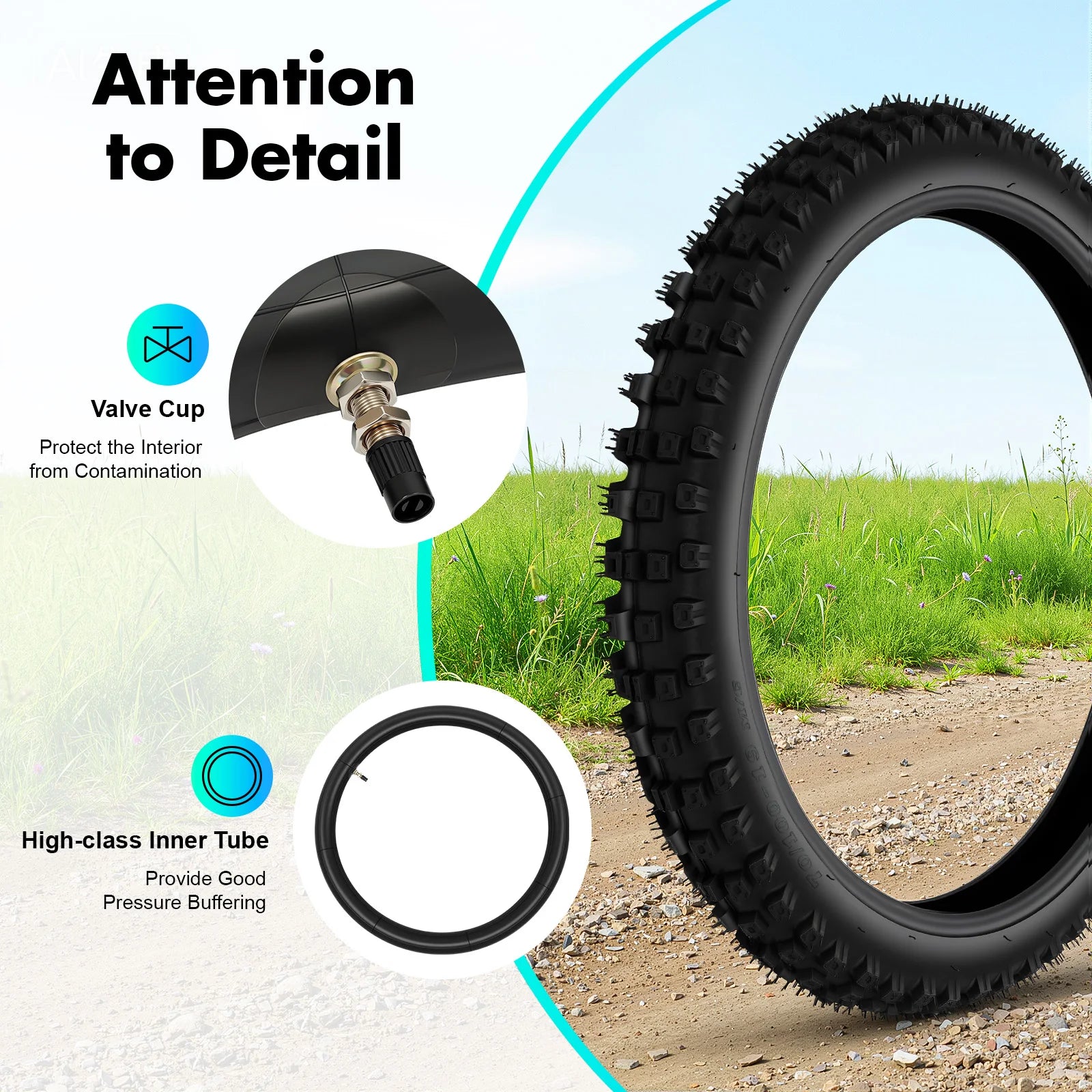 Dirt Bike Tires – 70/100-19 Front Tire with Inner Tube