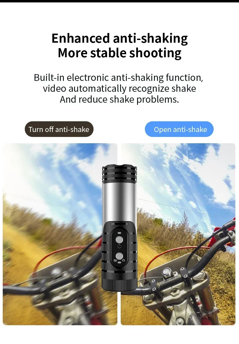 DIXSG 4K / 1080P WiFi Sports Action Camera IP66 Waterproof EIS Anti-Shake H.265 120° Wide-Angle No Screen Record While Charging Motion Detection Bicycle Motorcycle Helmet Cam Camcorder