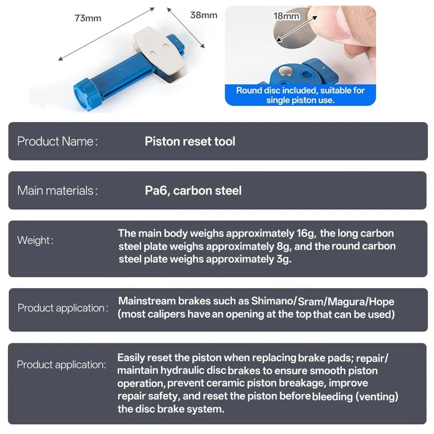 2-in-1 Brake Pad 360° Rotatable Spreader Tool – Brake Caliper Tools – Disc Caliper Piston Reset for Bicycle & Vehicle PA6 Carbon Steel – 1 / 2 / 4 Pcs – from $7