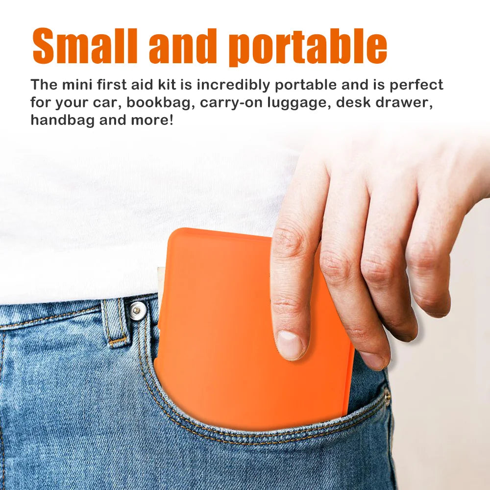 16-Piece Compact First Aid Kit - Portable & Waterproof Emergency Supplies for Home, Office, Hiking, Camping & Travel