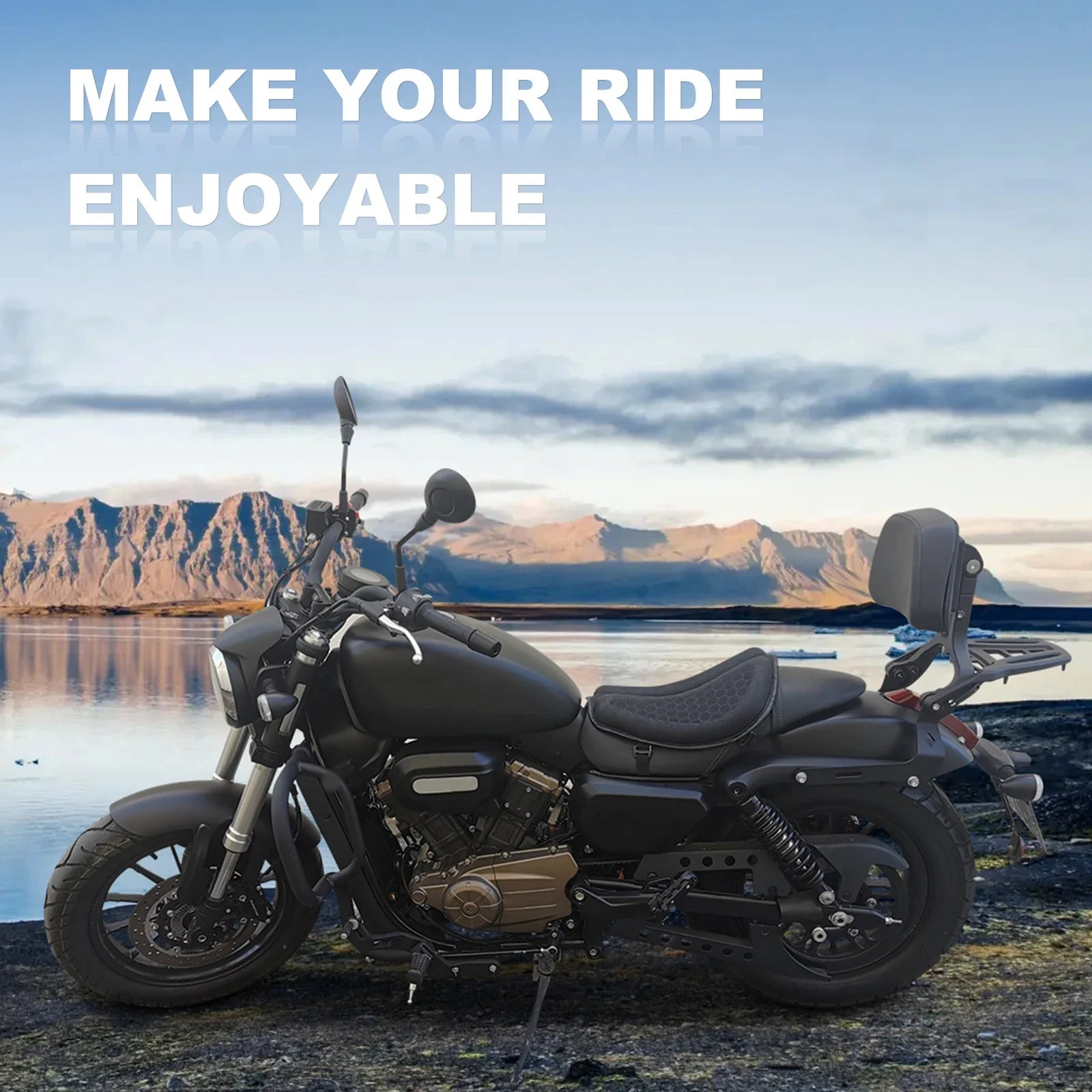3D Honeycomb Gel Motorcycle Seat Cushion Non Slip Pressure Relief Ride Seat Pad Comfort Moto Riding Accessory