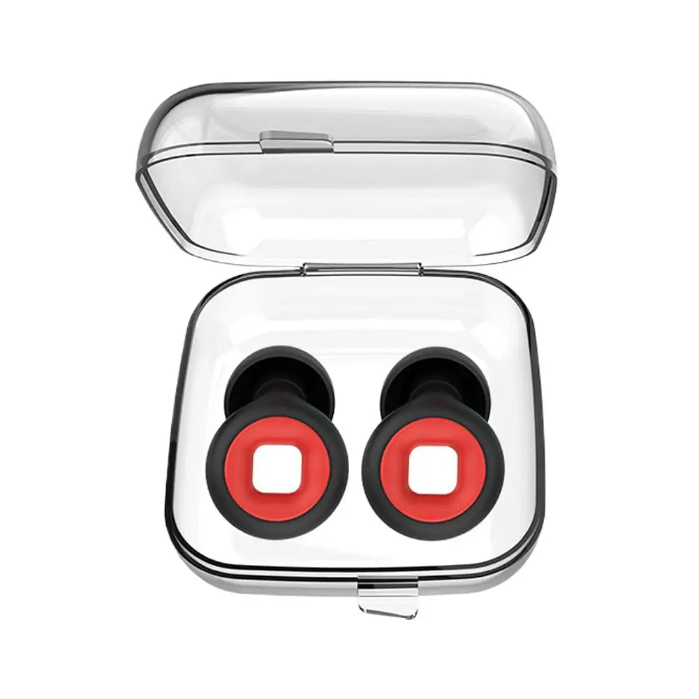 Motorcycle Noise Reduction Earplugs Windproof Sleep Earplugs Anti-Noise Mute Soundproof Motorcycle Equipment – Silicone – 13g – Red / Black