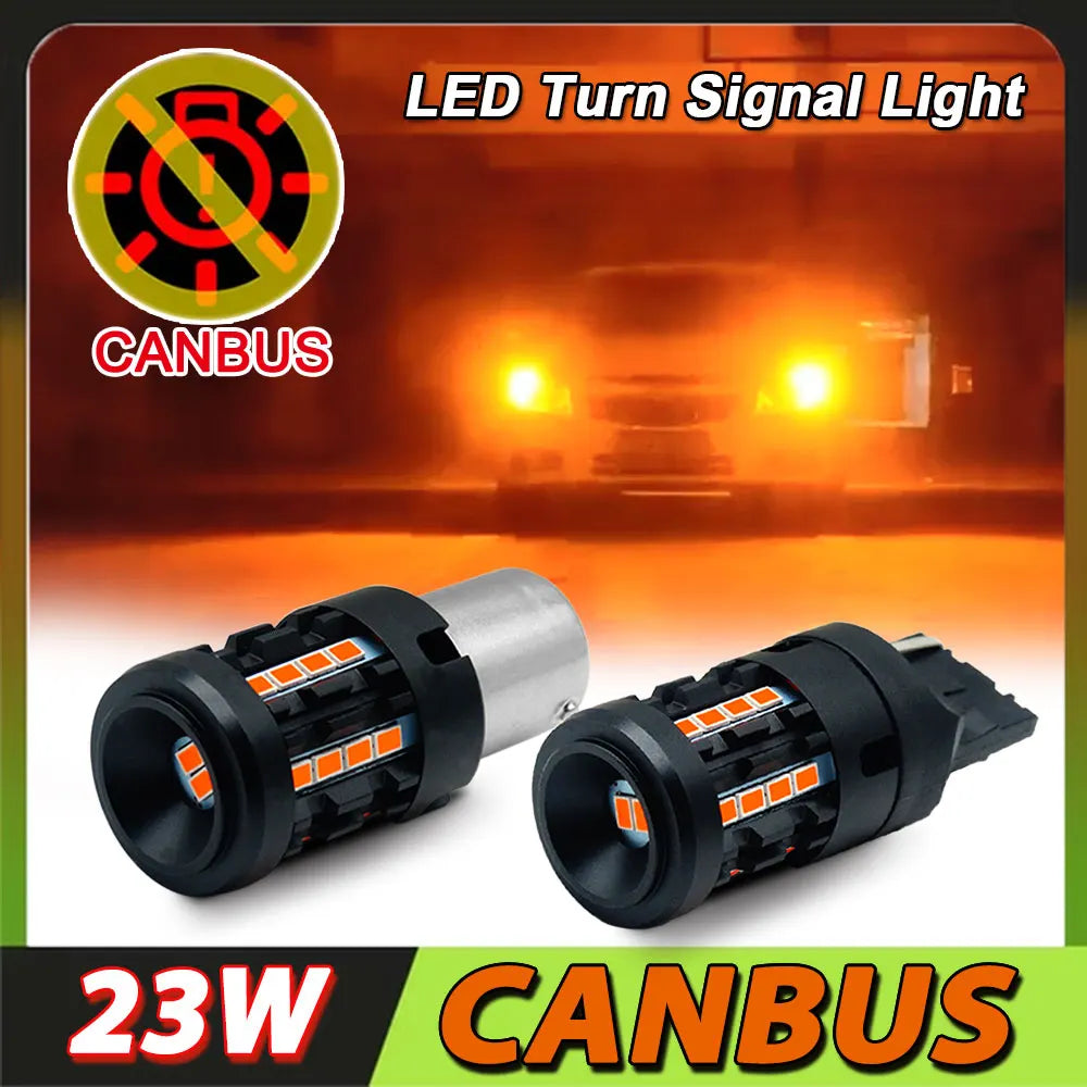 LED Turn Signal Bulbs – 1156 BA15S T20 7440 CANBUS Amber Yellow