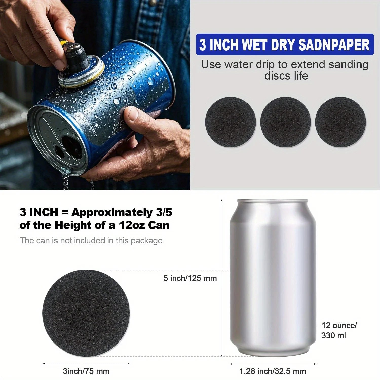 133pcs 3-Inch Wet & Dry Sanding Disc + Polishing Attachment Kit – Headlight Restoration – Mixed Grit Latex Sandpaper – Drill Compatible – $32