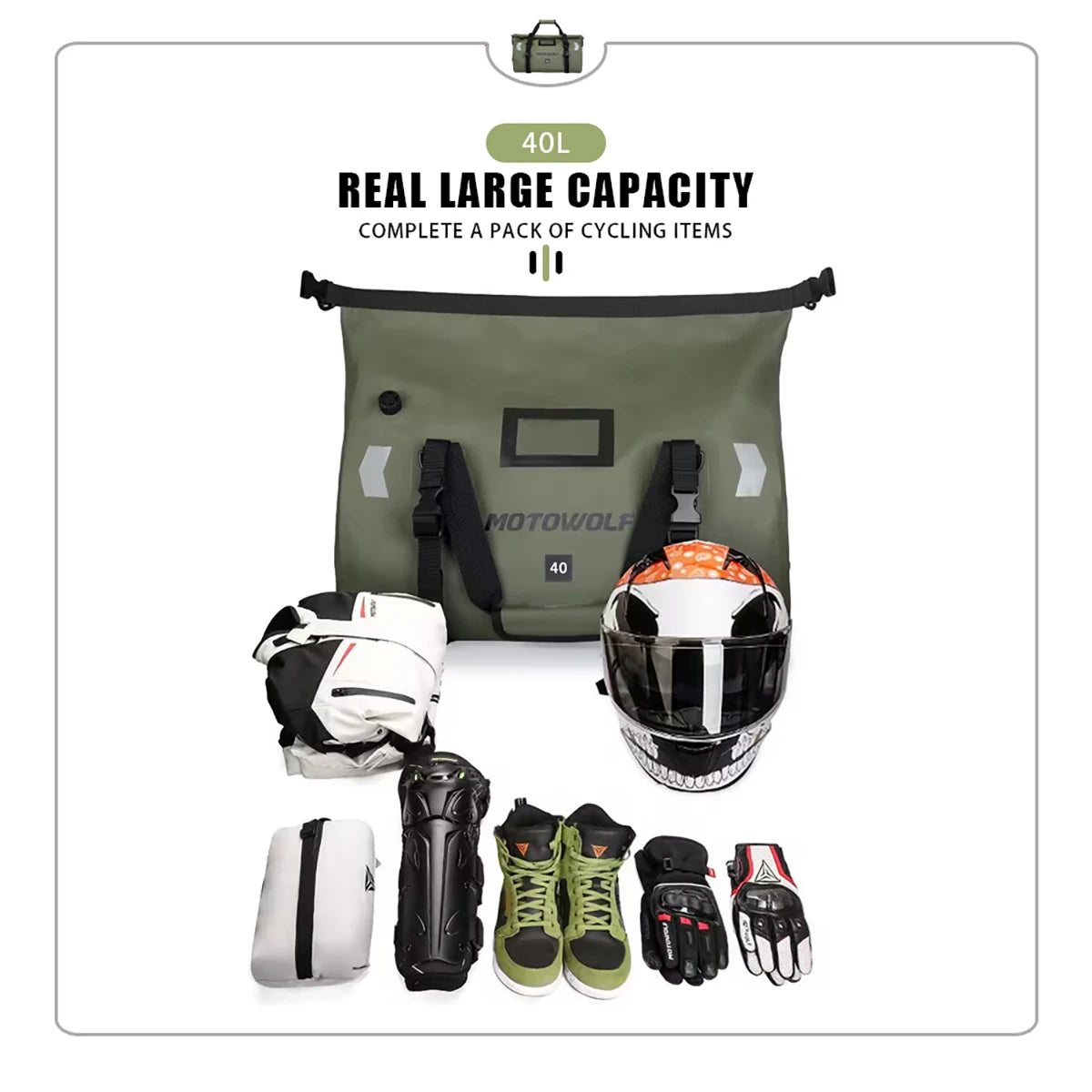 Motorcycle Backpack – Waterproof 20L/40L/66L Dry Travel Bag