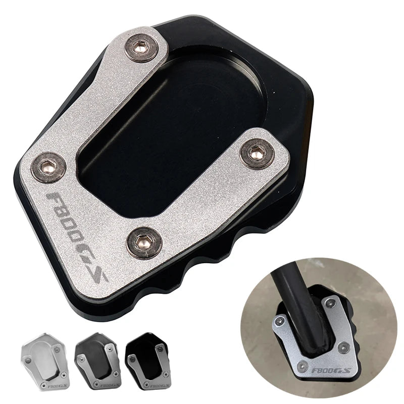 For BMW F800GS F 800GS F800 GS 2024 2025 Motorcycle CNC Kickstand Foot Side Stand Extension Pad Support Plate – YOLENSE CNC Aluminum F800GS Logo No Logo Black Silver Gray Titanium