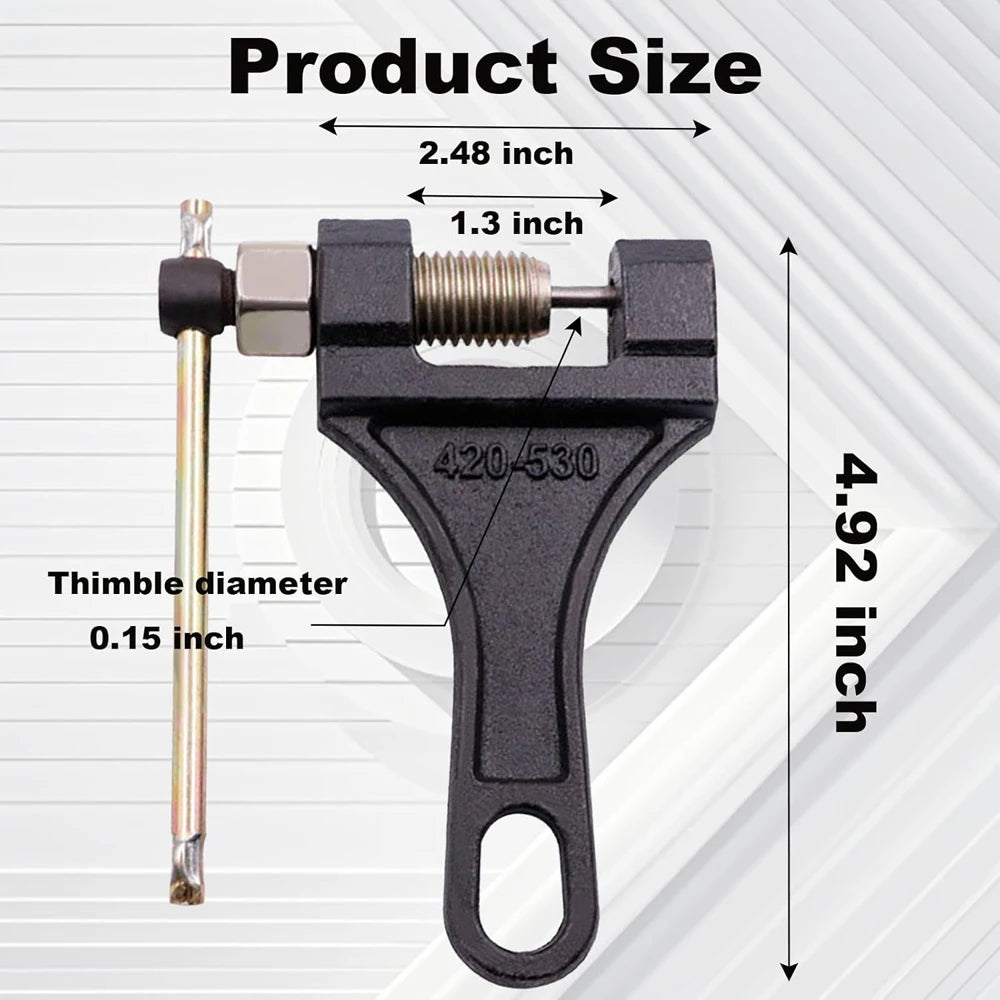 Heavy-Duty Chain Breaker & Riveting Tool – 420–530 Chains – Motorcycle / Bike / ATV / Scooter – Black – $17
