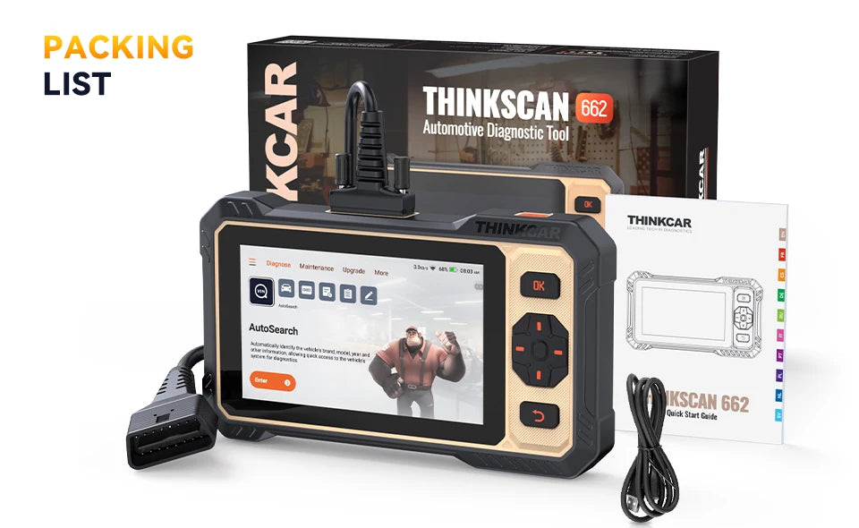THINKCAR ThinkScan 662 Bi-Directional OBD2 Scanner – 12 Resets + CAN FD + FCA SGW – 153+ Brands – Lifetime Free Update – $300