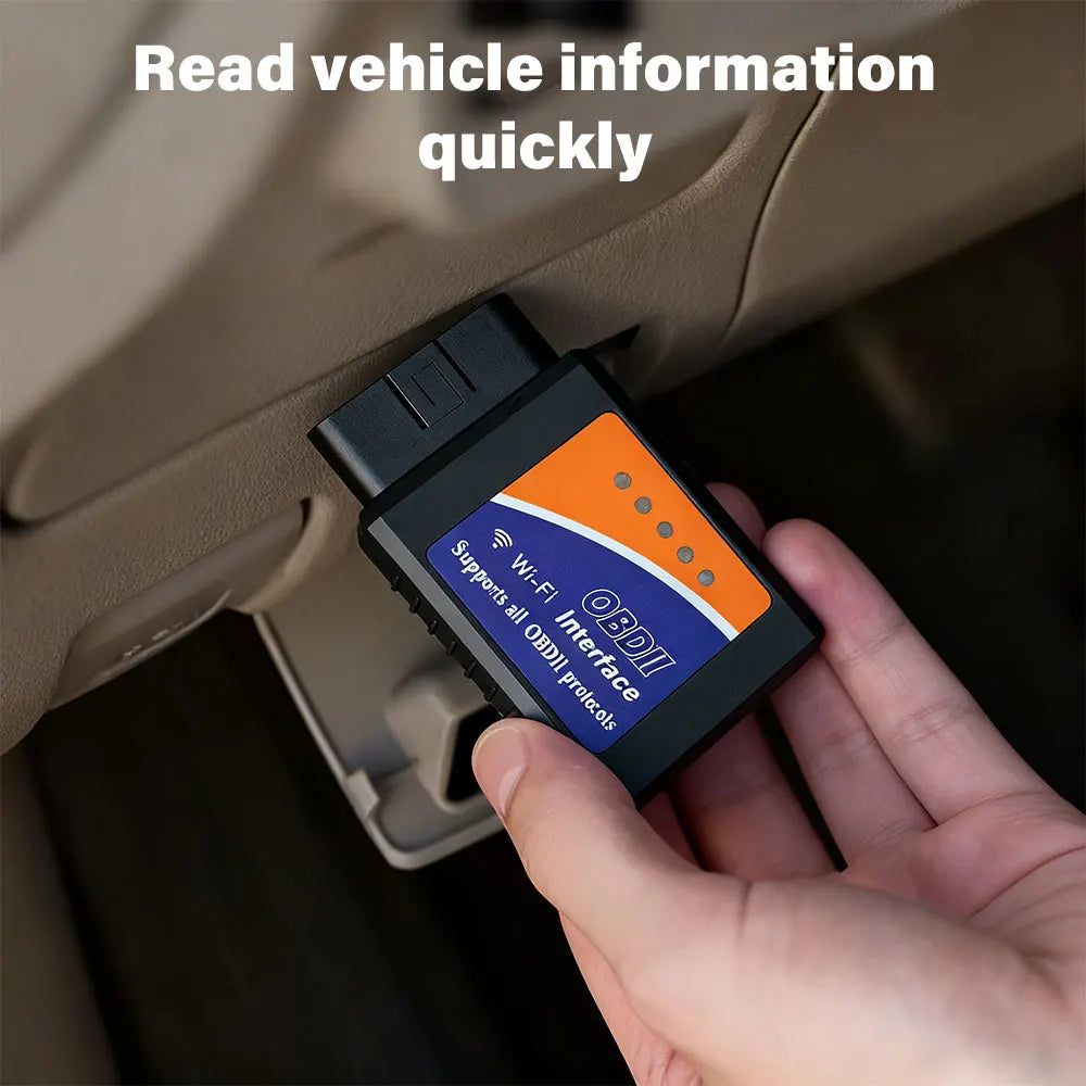 Mini ELM327 OBD2 Scanner – Bluetooth V2.1 / V1.5 / WiFi – Check Engine Code Reader – Car + Motorcycle Fault Detector – $12