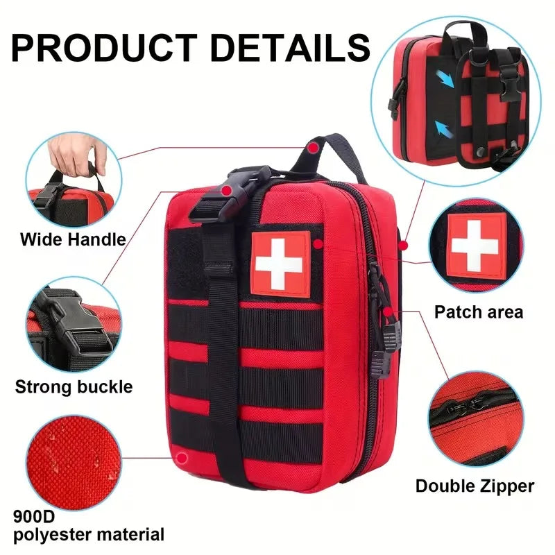 379-Piece IFAK Trauma First Aid Kit with MOLLE Pouch Emergency Survival Kit for Motorcycle Camping Hiking Car Travel Home Sports