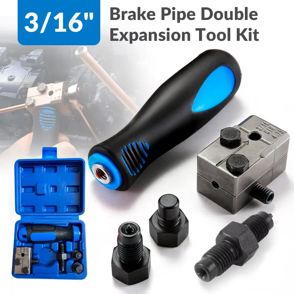 Professional 3/16" Brake Pipe Flaring Tool Kit – Brake Line Tools – Single and Double Flare Brake Line Repair Kit for Car Motorcycle Truck – 490g – $37