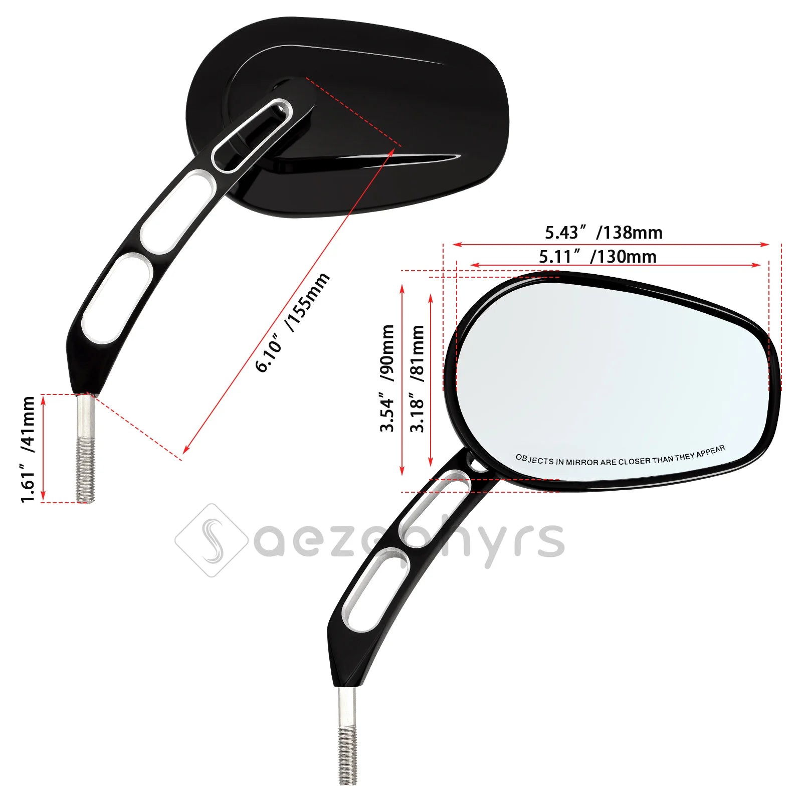 WOWTK Harley-Davidson 360° Adjustable Handlebar Rearview Mirror Pair 5/16" 24 UNF for Touring Sportster Softail Dyna Road King Electra Glide Fat Boy 1982-2026