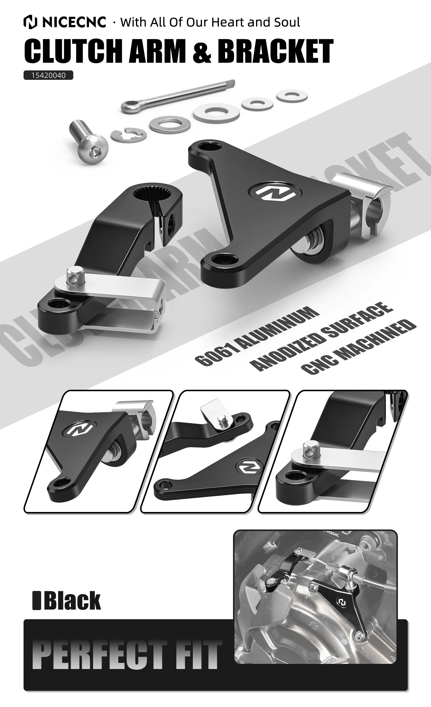 Yamaha Ténéré 700 / XTZ700 2019–2024 / XSR700 / MT-07 NICECNC Shorty Brake Clutch Lever & Clutch Arm – CNC 6061-T6 Aluminum – Blue / Black – $44–$167