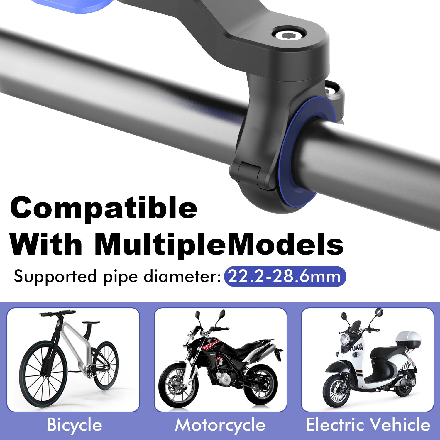 Anti-Shake Motorcycle Phone Mount
