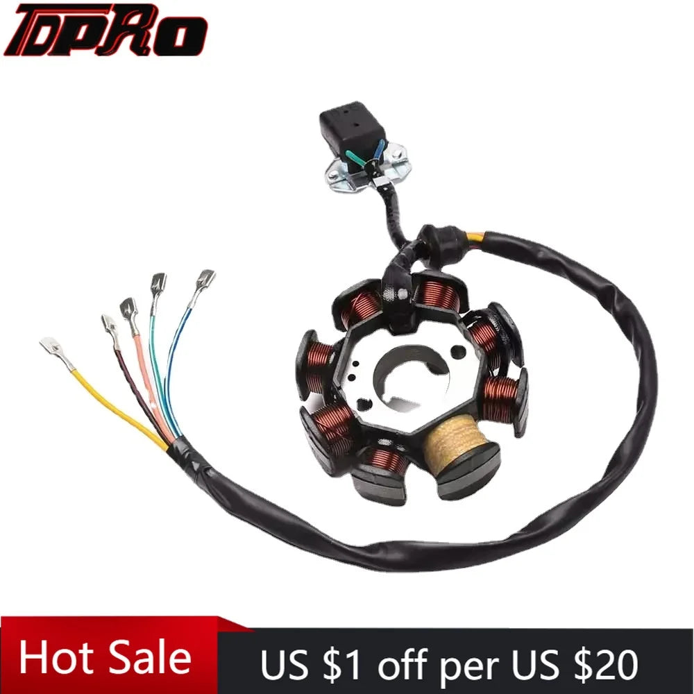 TDPRO Stator Ignition Magneto Plate 8 Coil 3 Hole for 125cc 150cc 250CC Zongshen CG Dirt Bike Quad ATV Go Kart Taotao Sunl