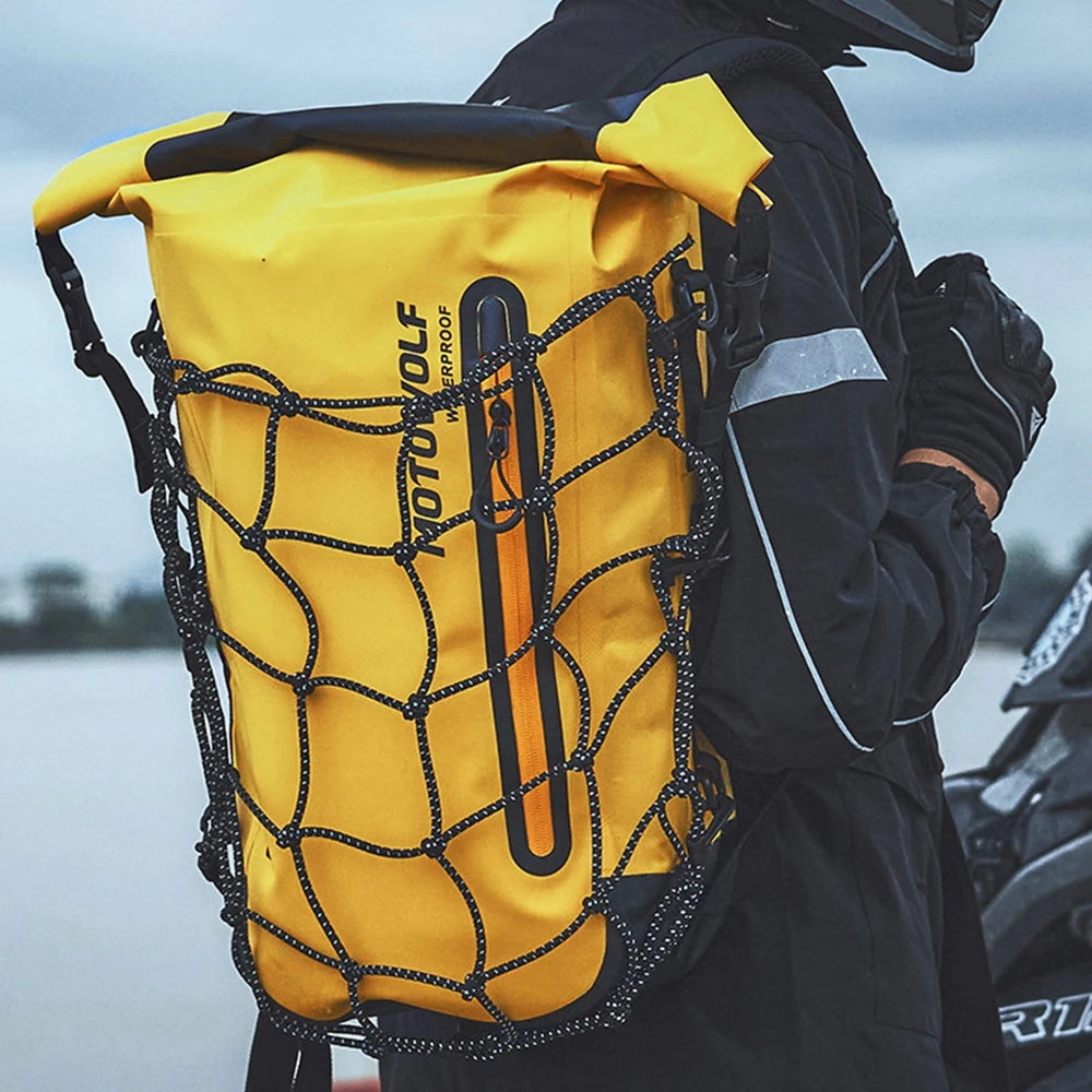 Motorcycle Backpack – Waterproof Full Face Helmet & Reflective Travel Bag