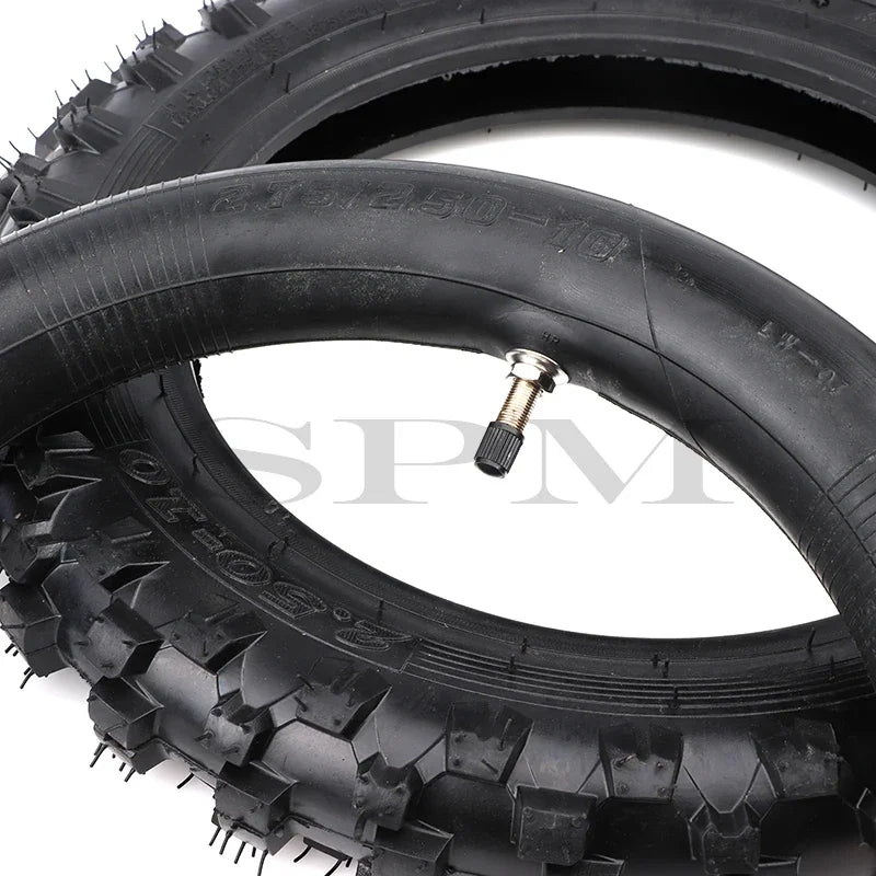 2.50-10 10" Motorcycle Tire with Inner Tube – Front/Rear for Motocross, Dirt & Pit Bikes