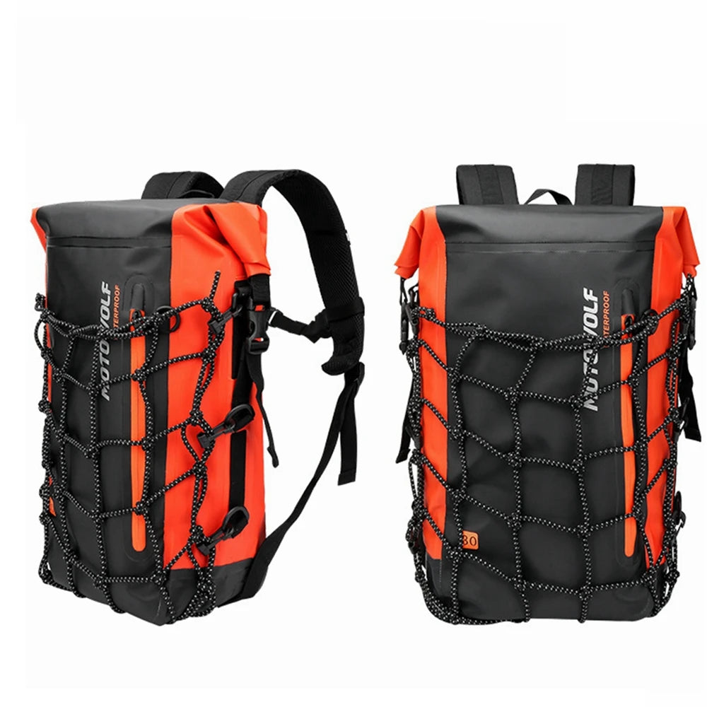 Motorcycle Backpack – Waterproof Full Face Helmet & Reflective Travel Bag