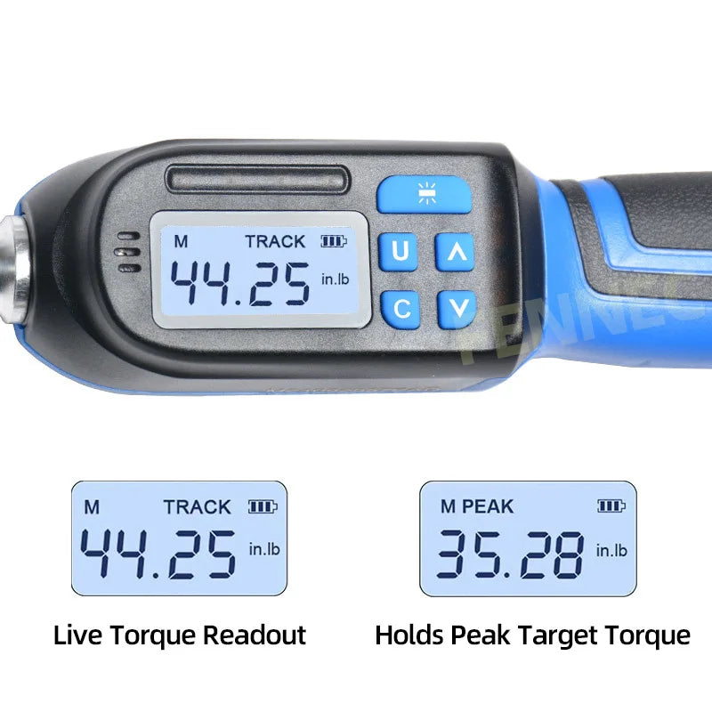 ARC DEER Digital Torque Wrench – Peak + Track Mode – Data Storage – ±2% CW – LED + Buzzer – 1.5–60 Nm – from $129