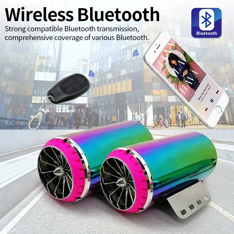 Motorcycle Speakers – Electric Exhaust Pipe Audio System, IP66 Waterproof
