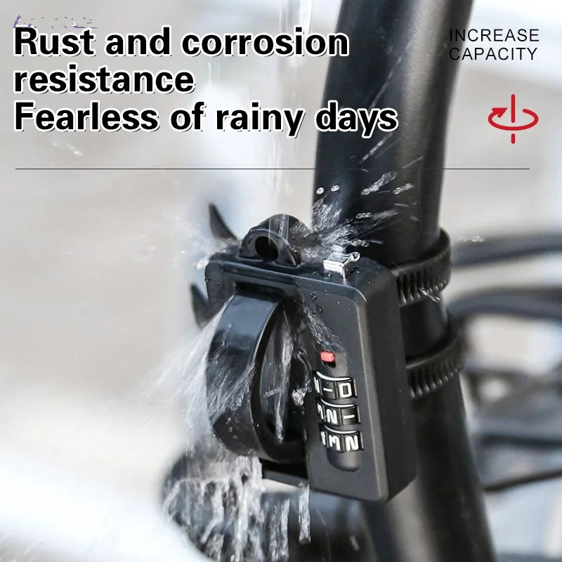 Multi-Use Motorcycle Bicycle Helmet Lock Waterproof Anti-Theft Password Cable Lock Hook for Scooter Cycling Accessories – 3-Digit Adjustable Cable Tie 18cm Zinc Alloy Black